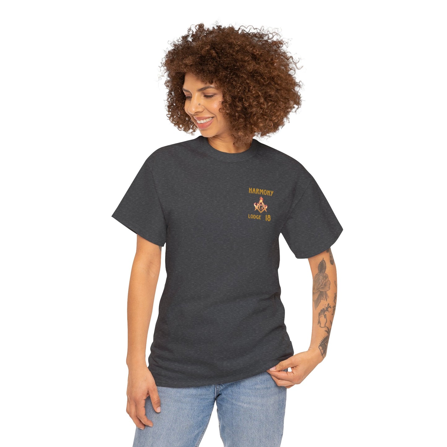 'Harmony lodge 18 fire shirt' Heavy Cotton Tee