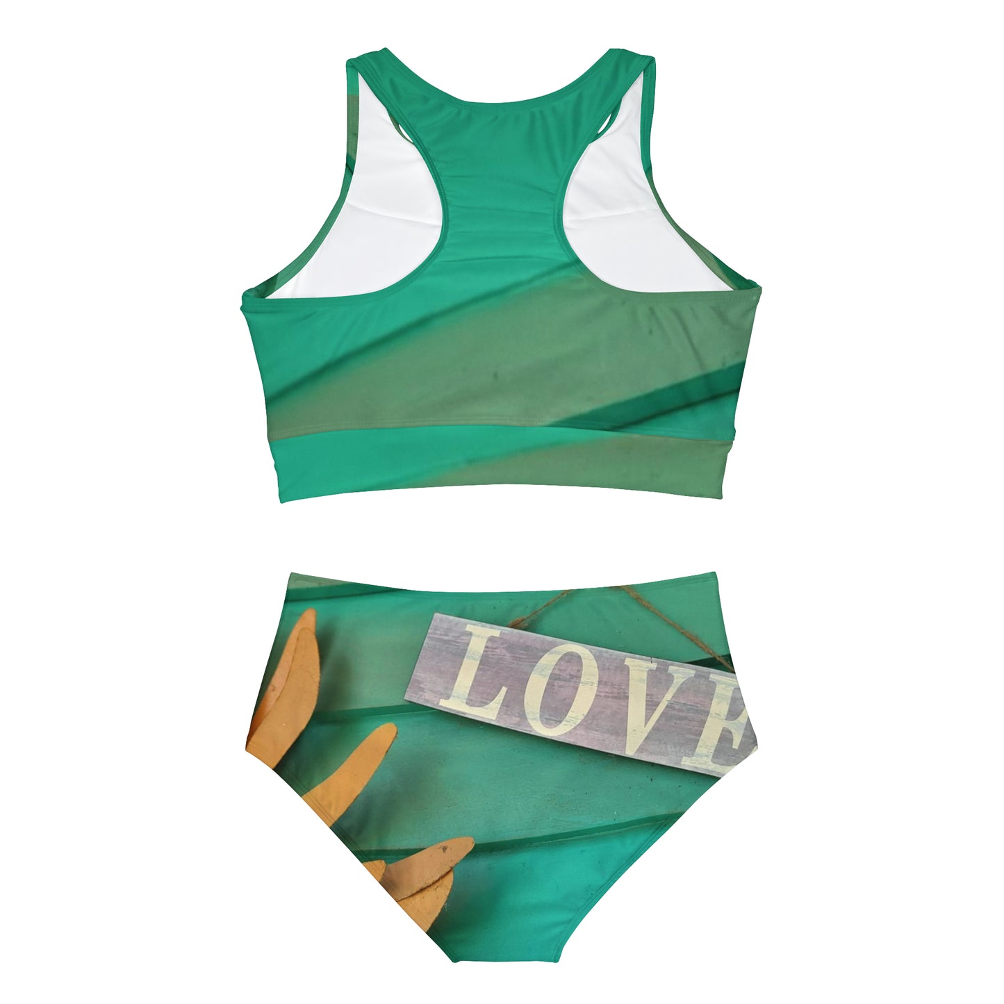 'Love' Sporty Bikini Set (AOP)