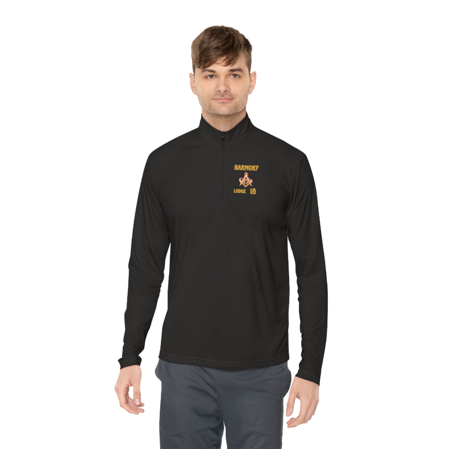 'Harmony Lodge 18 fire shirt' Unisex Quarter-Zip Pullover