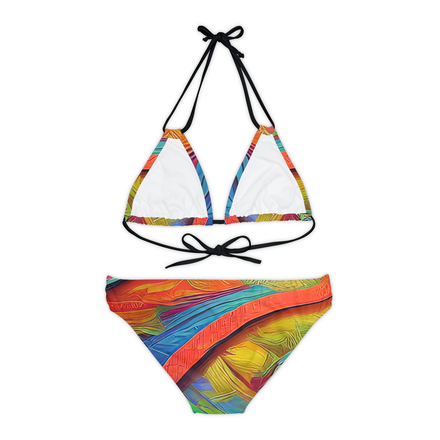 'New You' Strappy Bikini Set (AOP)