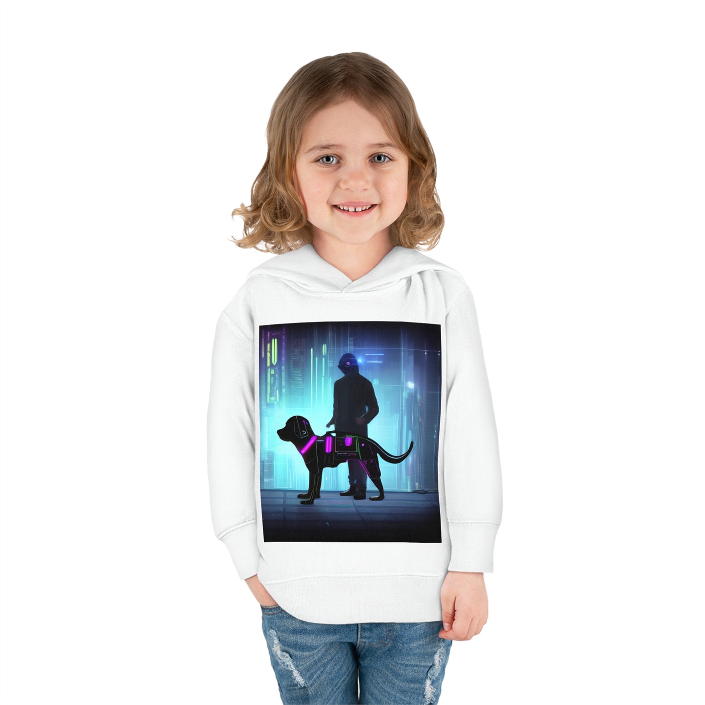 'Quinn the Dog' Toddler Pullover Fleece Hoodie