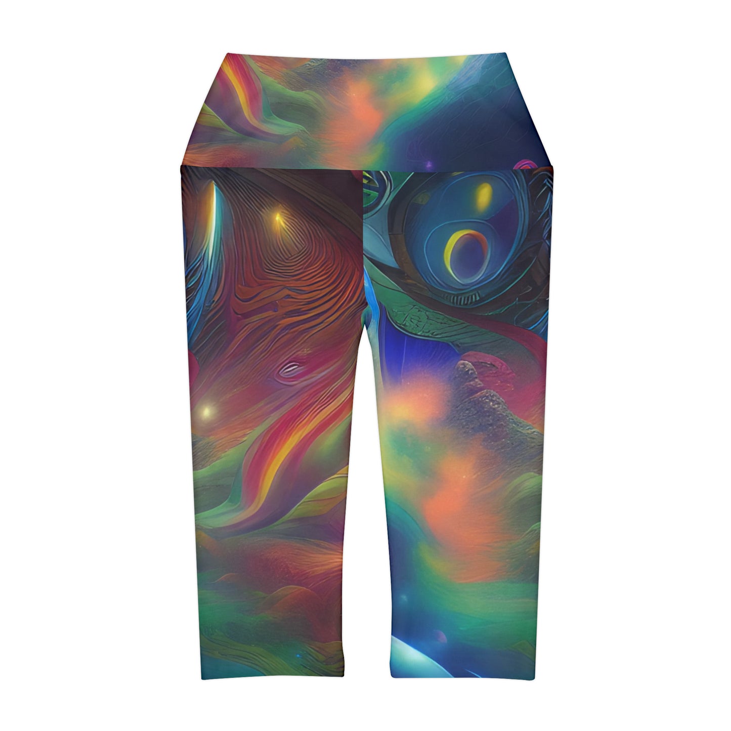 'Cosmic Parrot' Yoga Capri Leggings (AOP)