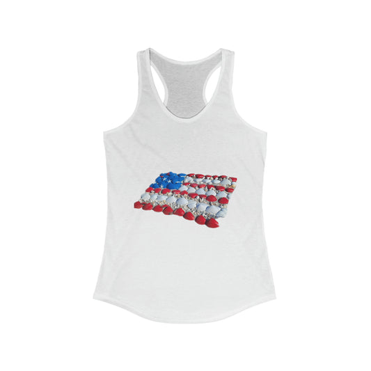 'seashell American flag shirt' Women's Ideal Racerback Tank