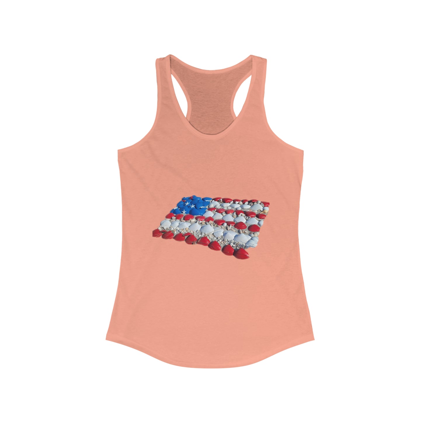 'seashell American flag shirt' Women's Ideal Racerback Tank