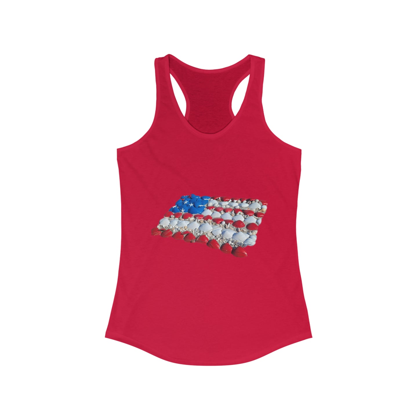 'seashell American flag shirt' Women's Ideal Racerback Tank