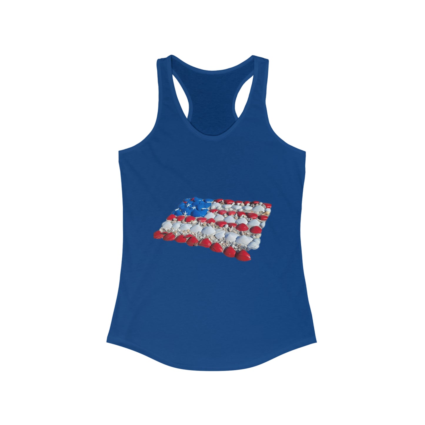 'seashell American flag shirt' Women's Ideal Racerback Tank