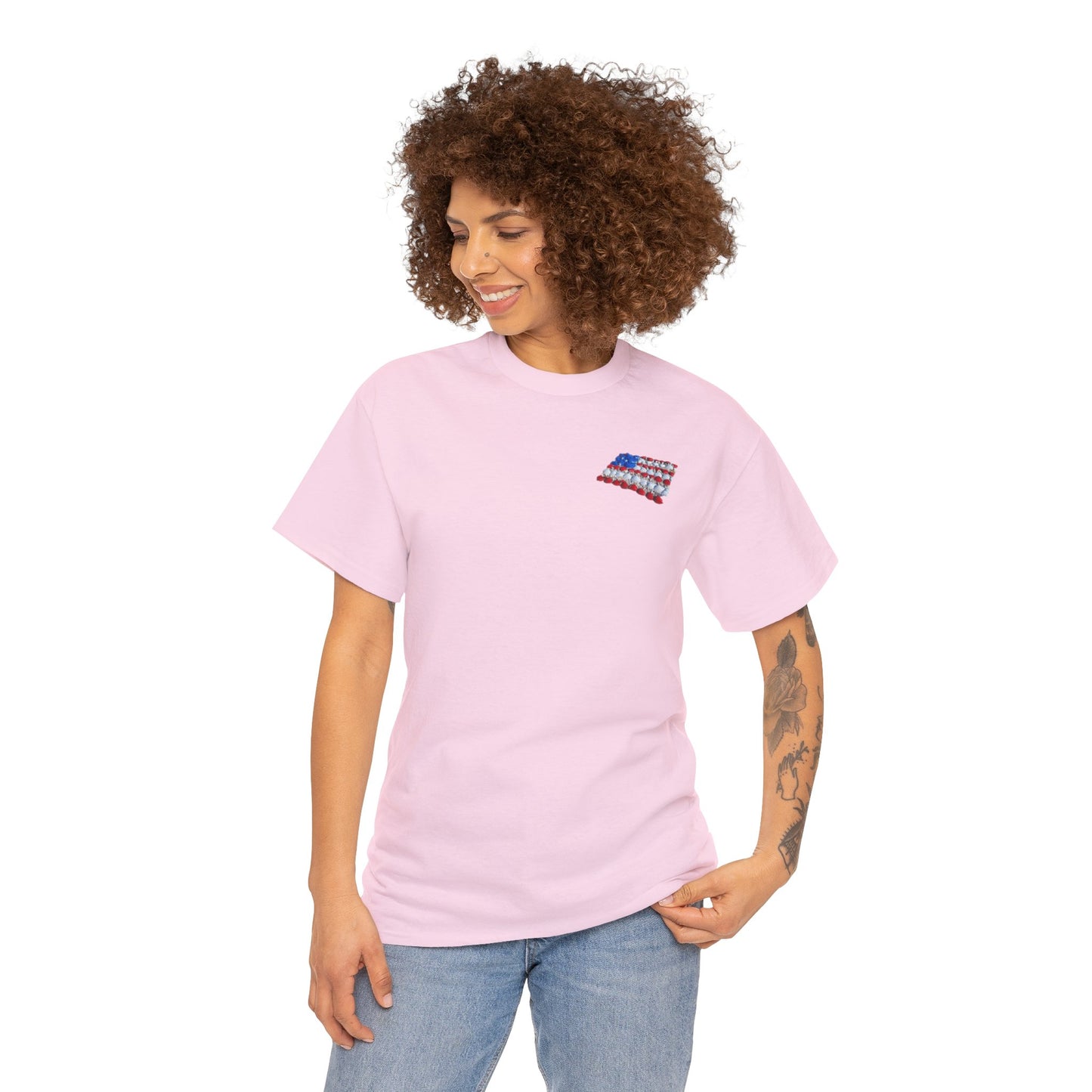 'seashell American flag shirt' Unisex Heavy Cotton Tee