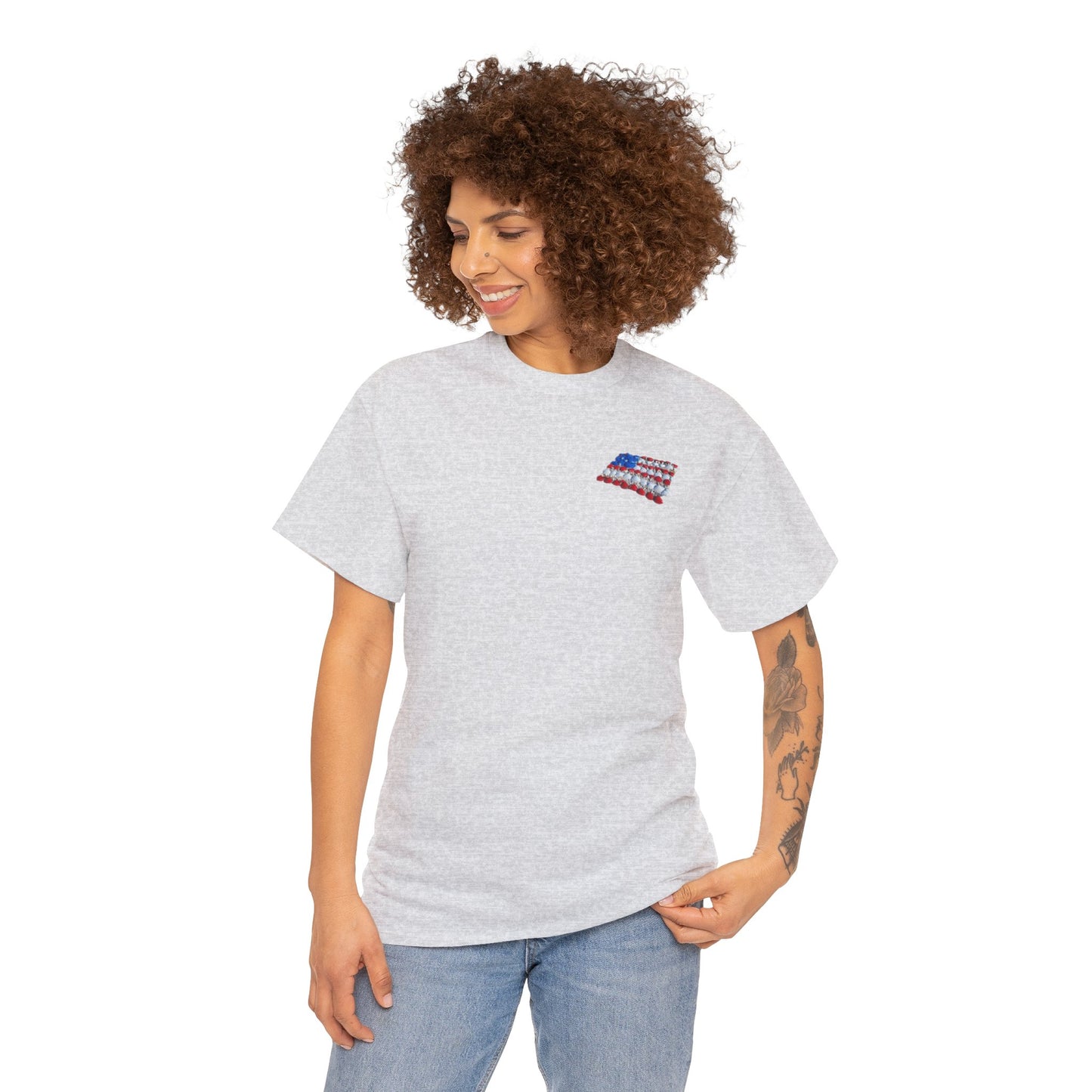'seashell American flag shirt' Unisex Heavy Cotton Tee