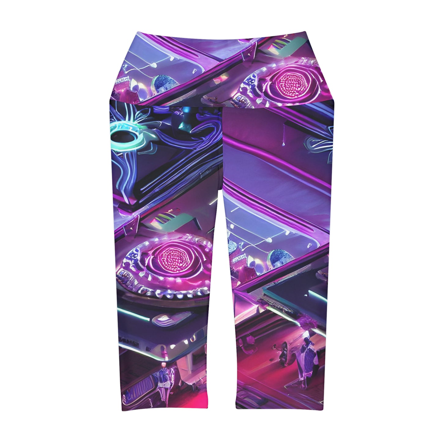 'Electric Flower' 'Eletric Yoga Capri Leggings (AOP)