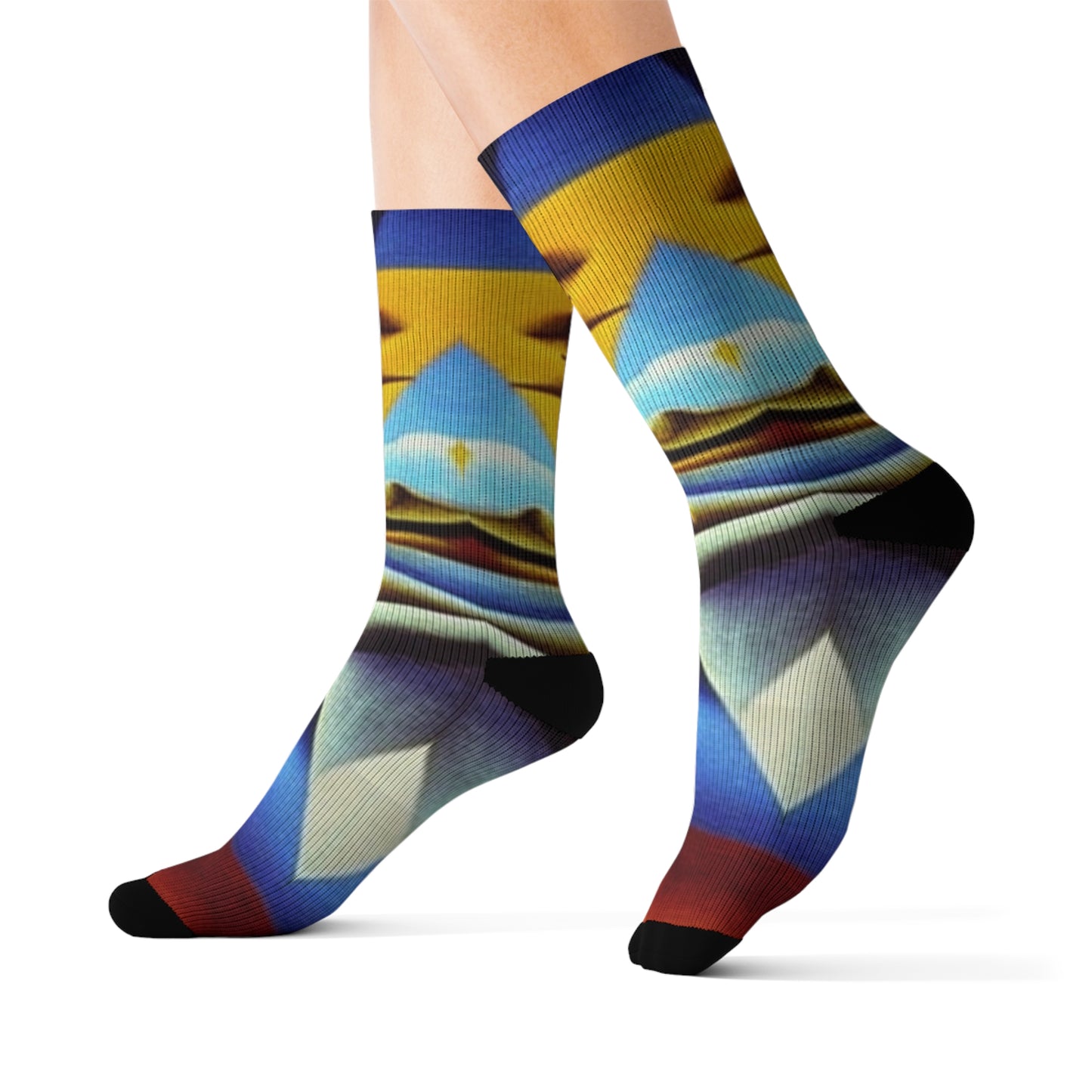 'Blue & Yellow' Sublimation Socks