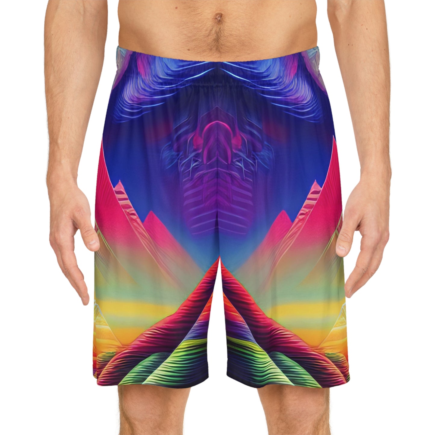 'Terrestrial Mountain' Basketball Shorts (AOP)