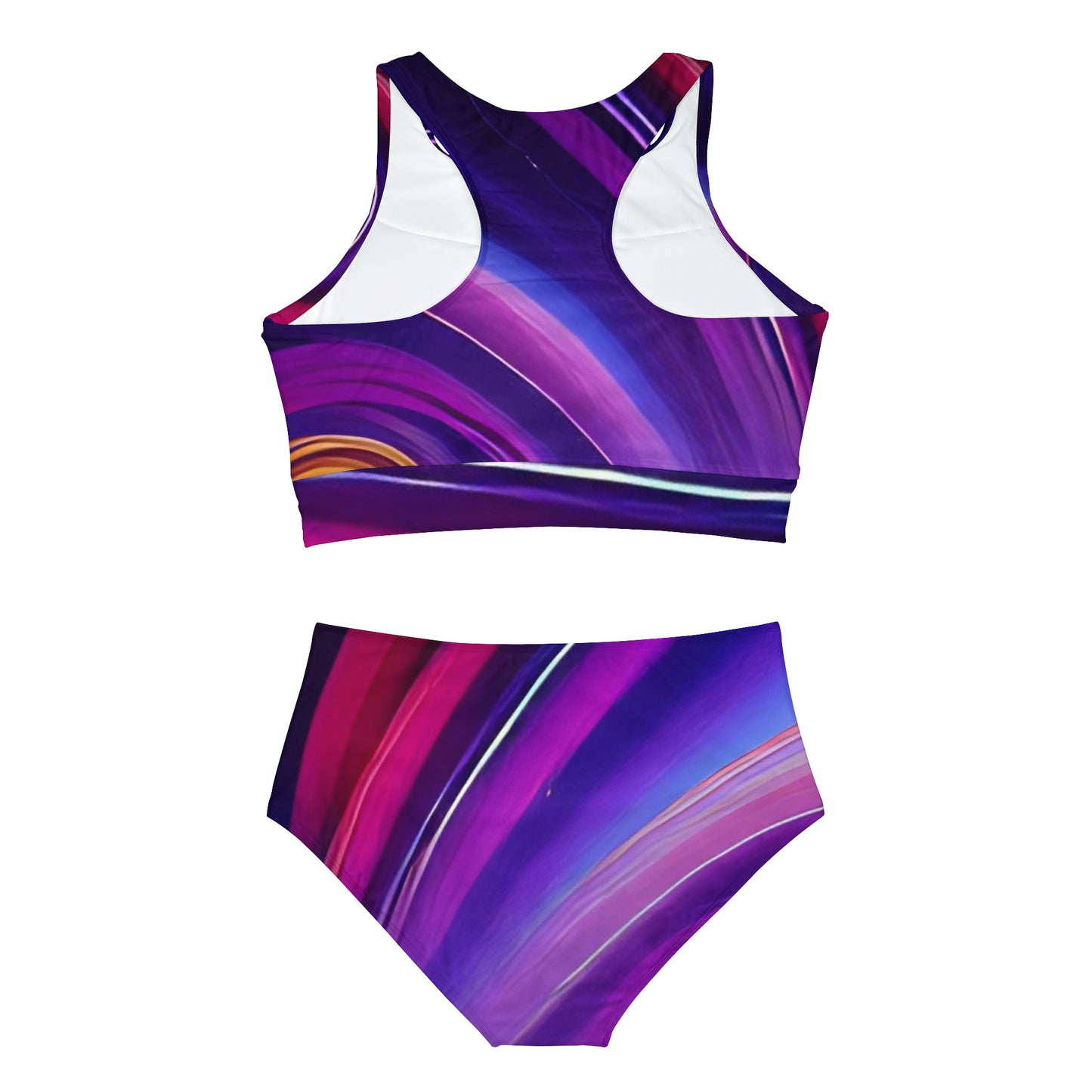 'Purple Power' Sporty Bikini Set (AOP)