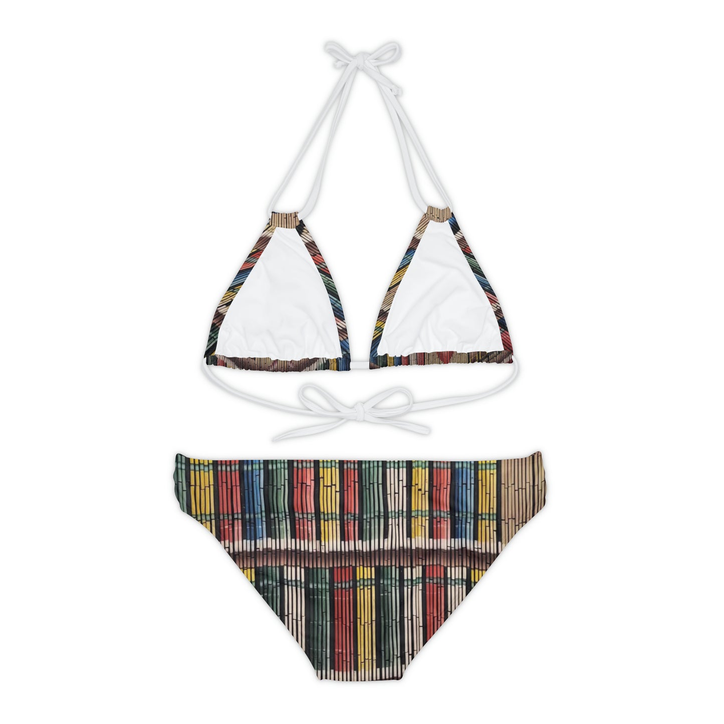 'Book Shelf' Strappy Bikini Set (AOP)