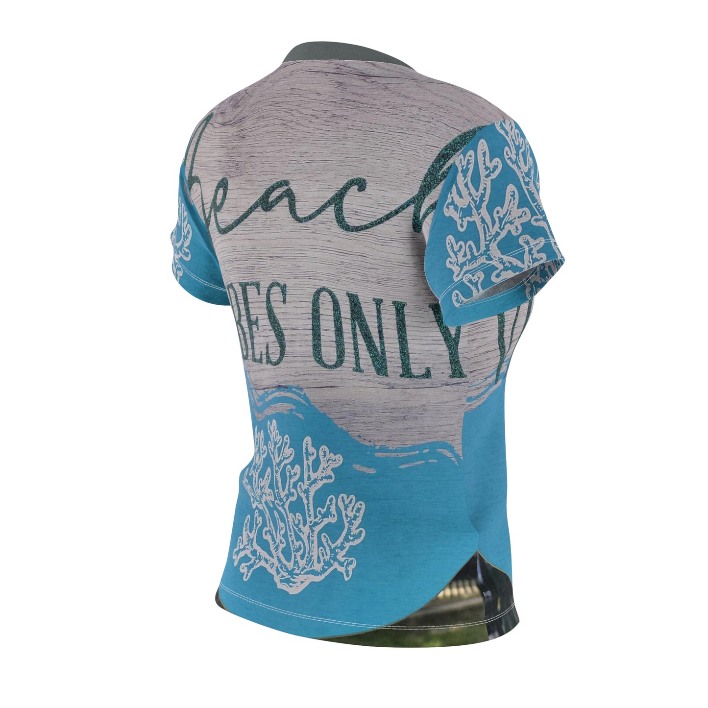 'Beach Vibes Only' Women's Cut & Sew Tee (AOP)