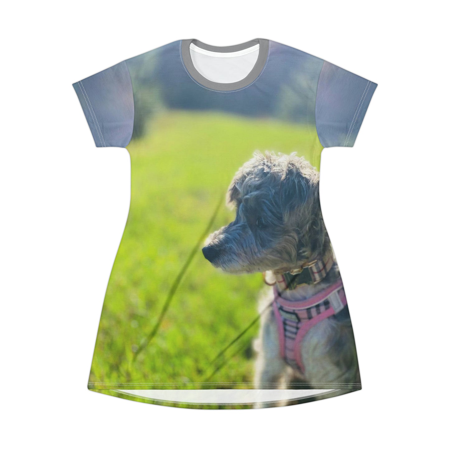 Miniature Schnauzer Dog T-Shirt Dress (AOP)