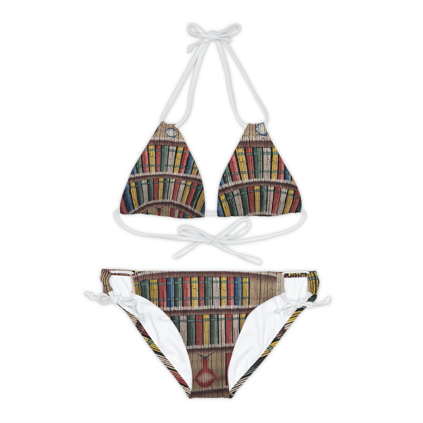 'Book Shelf' Strappy Bikini Set (AOP)