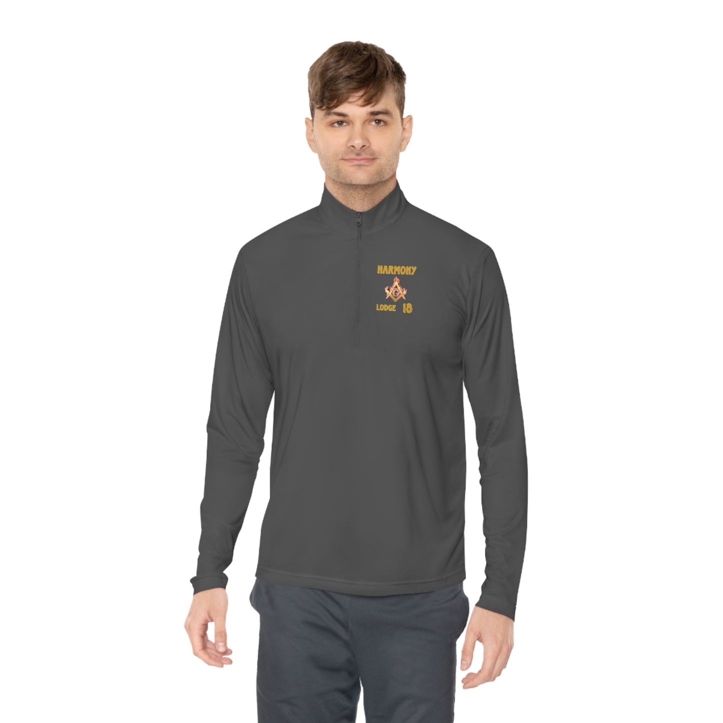 'Harmony Lodge 18 fire shirt' Unisex Quarter-Zip Pullover