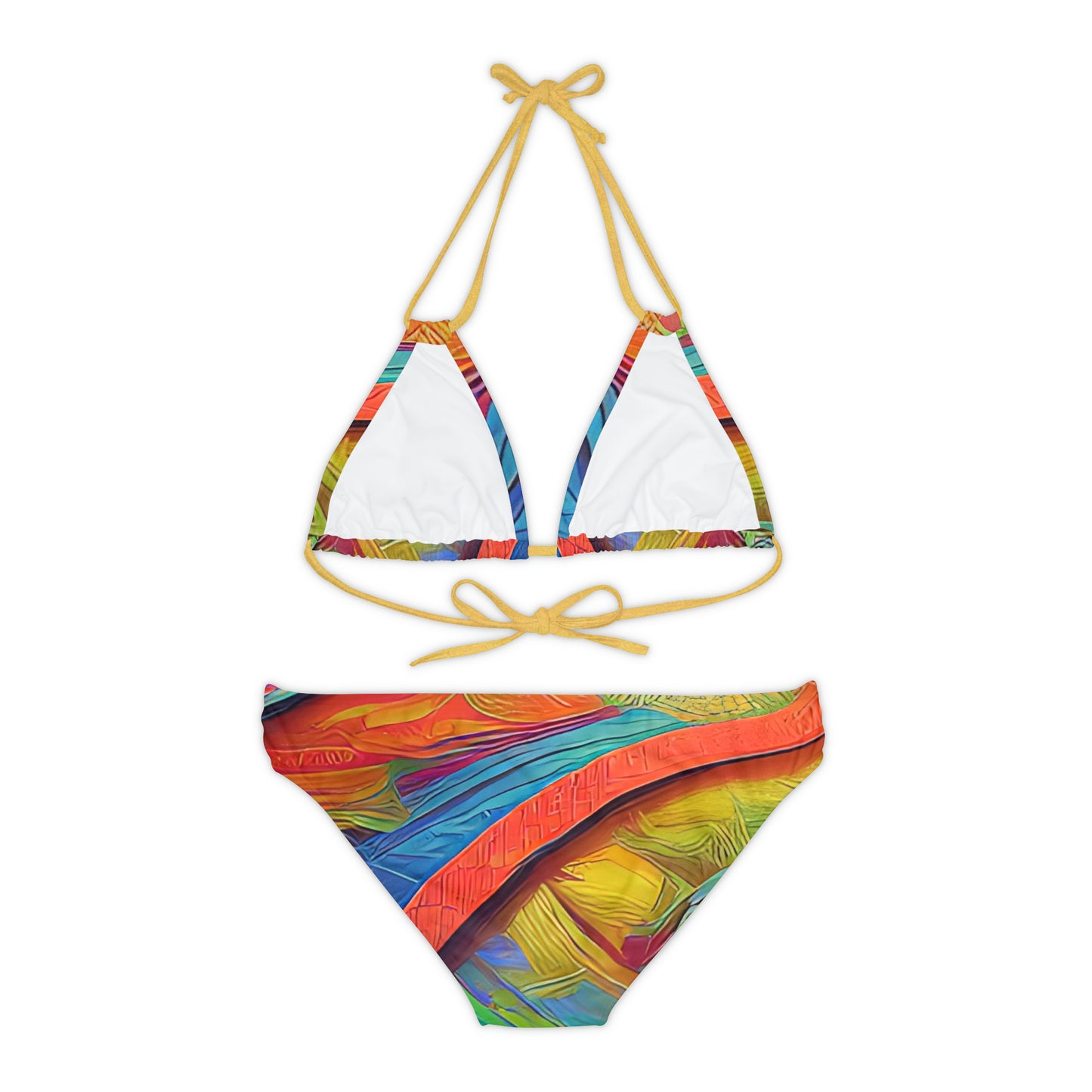 'New You' Strappy Bikini Set (AOP)