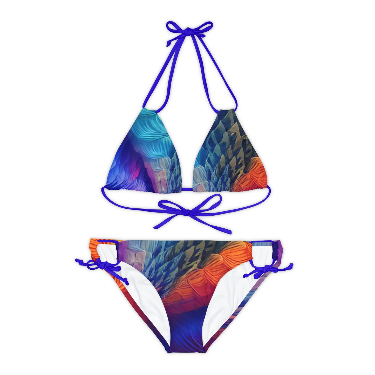 'Terrestrial Mermaid' Strappy Bikini Set (AOP)