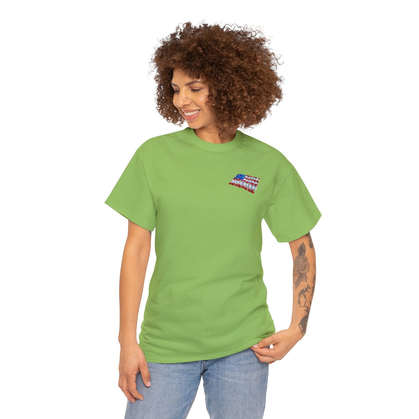 'seashell American flag shirt' Unisex Heavy Cotton Tee