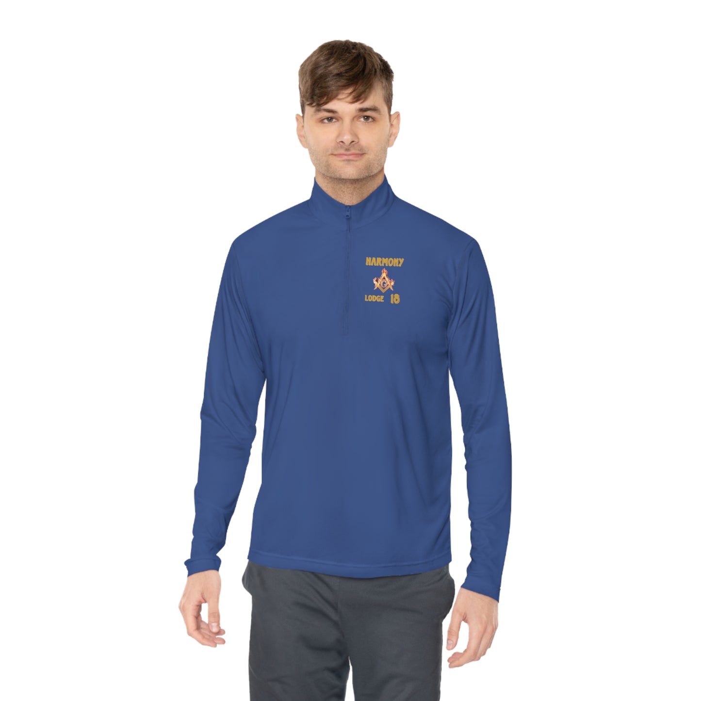 'Harmony Lodge 18 fire shirt' Unisex Quarter-Zip Pullover