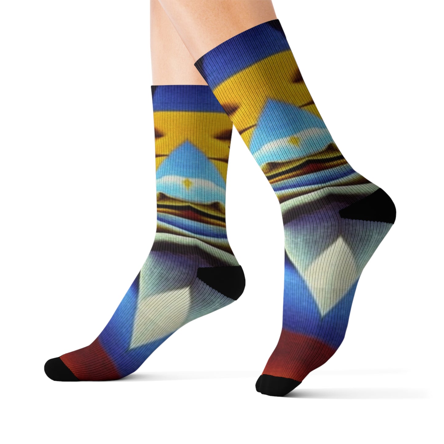 'Blue & Yellow' Sublimation Socks