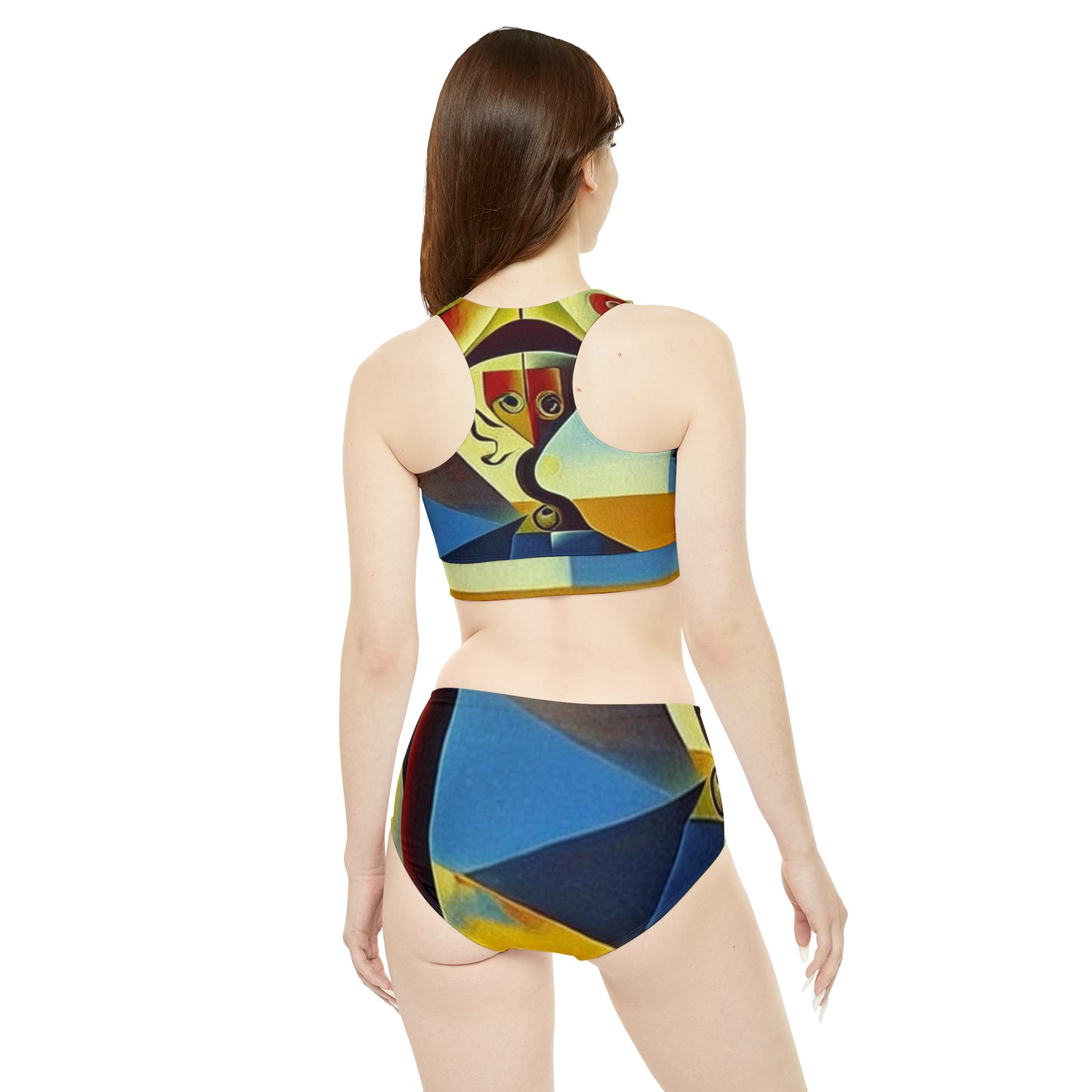 'Abstract Life' Sporty Bikini Set (AOP)