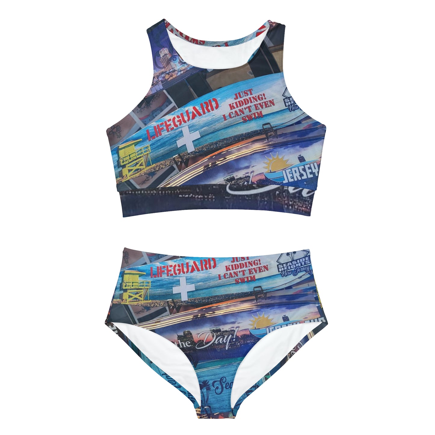 'NJ Shore' Sporty Bikini Set (AOP)